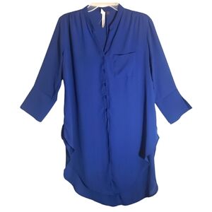 NY Collection Sm blue oversized pullover split front/back tunic. 6093